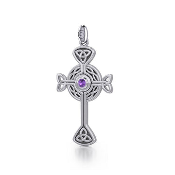 Spiritual and divine focus ~ Sterling Silver Jewelry Modern Celtic Cross Pendant TP1370 - Jewelry